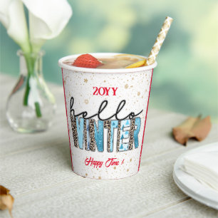 Vasos De Papel Hola Personalizar de invierno
