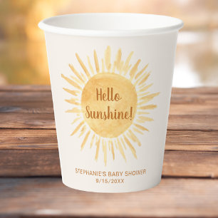 Vasos De Papel Hola Sunshine Baby Shower