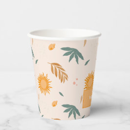 Vasos De Papel Hola sunshine boho acuarela Sun Baby Shower