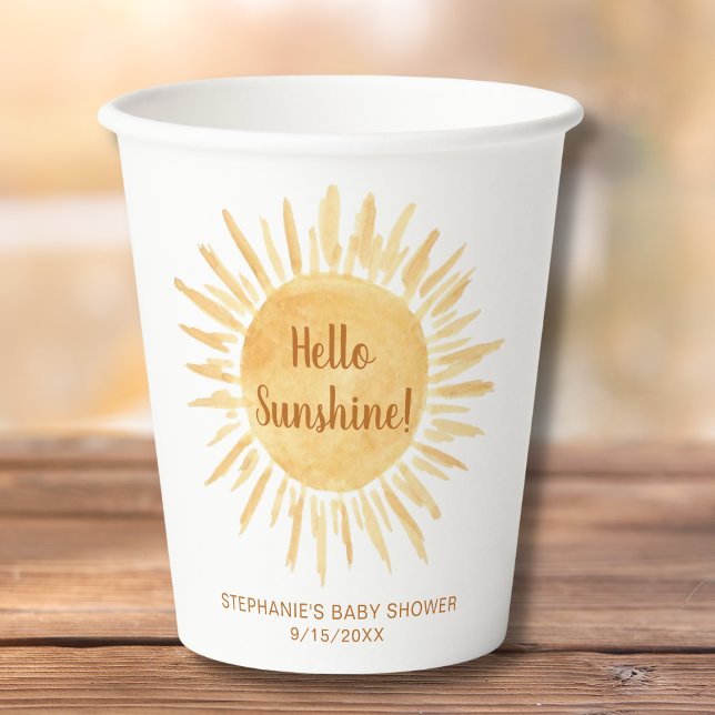 Vasos De Papel Hola Sunshine Boho Baby Shower (Subido por el creador)