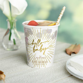 Vasos De Papel Hola Sunshine Boho moderno Happy Baby Shower