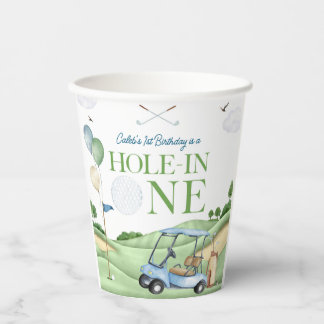 Vasos De Papel Hole In One Boy Golf First Birthday Par-Tee