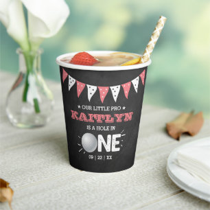 Vasos De Papel Hole In One Chicas Golf 1er cumpleaños Par-tee