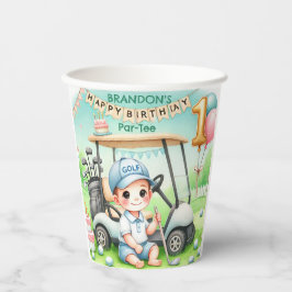 Vasos De Papel Hole in One Golf Boy 1 cumpleaños de Par-tee