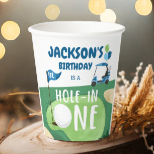 Vasos De Papel Hole In One Golf Boy First Birday Par-Tee
