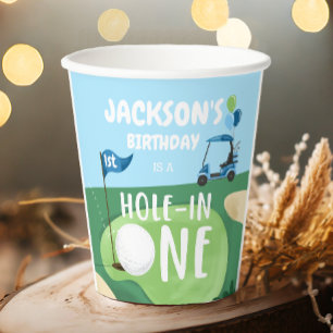 Vasos De Papel Hole In One Golf Boy First Birday Par-Tee