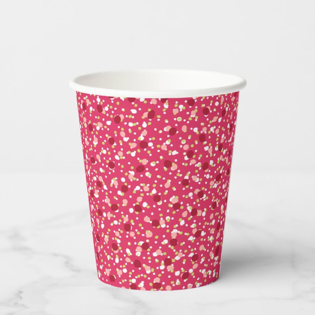 Vasos De Papel Holiday Sprinkles Hot Pink Paper Cup (Reverso )