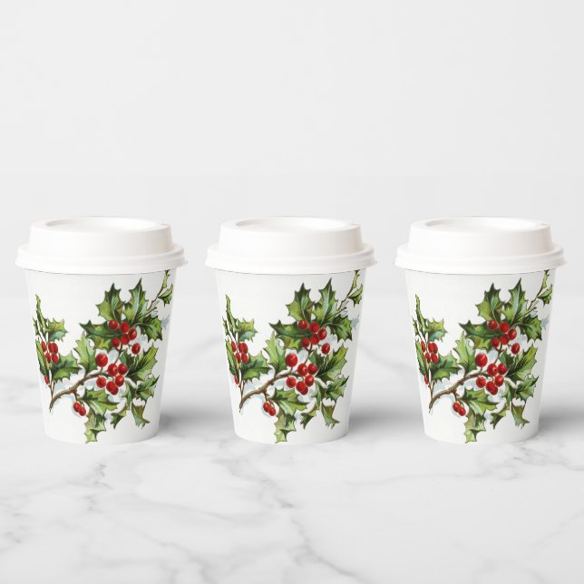 Vasos De Papel HollyBerries 001 (Multi)