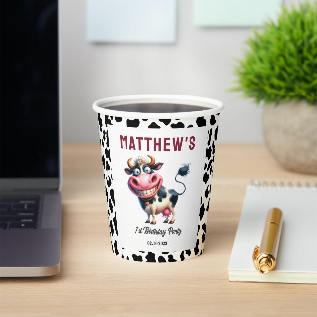 Vasos De Papel Holy Cow! 1st Birthday | Animal First Birthday  (in situ)