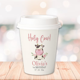 Vasos De Papel Holy cow! - Cute 1st Birthday Girl