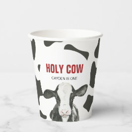 Vasos De Papel Holy Cow Soy el cumpleaños de One Cow Print
