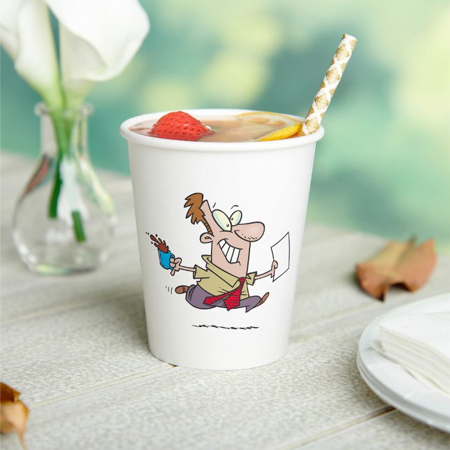 Vasos De Papel Hombre Corriendo Con Café (Subido por el creador)