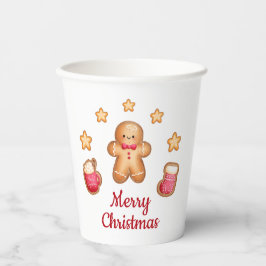 Vasos De Papel Hombre de jengibre adorable Feliz Navidad