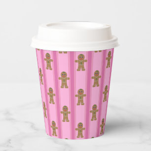Vasos De Papel Hombre de jengibre rosa divertido y elegante
