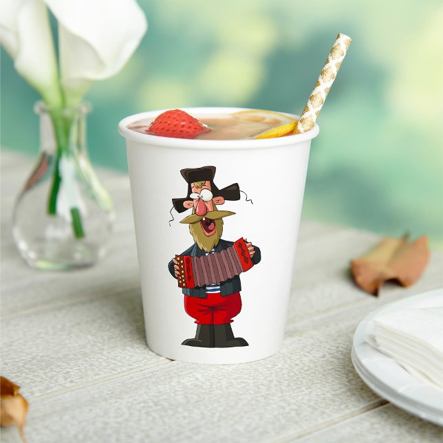 Vasos De Papel Hombre Jugando El Acordeón (Subido por el creador)