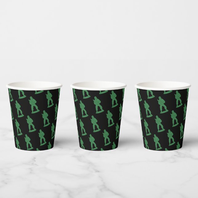 Vasos De Papel Hombres del Ejército Verde en negro (Multi)