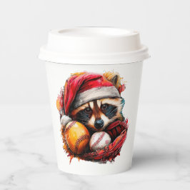 Vasos De Papel Home-Run Raccoon Ballgame Paper Cup