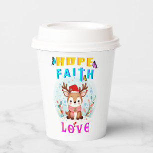 Vasos De Papel Hope Faith Love