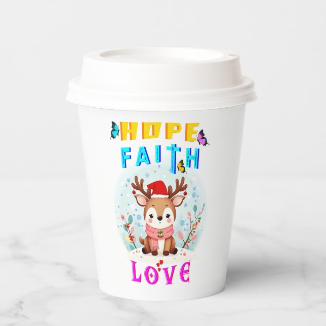 Vasos De Papel Hope Faith Love (Anverso)