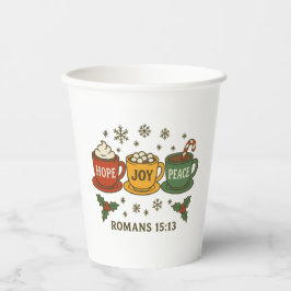 Vasos De Papel Hope joy Peace and Cocoa