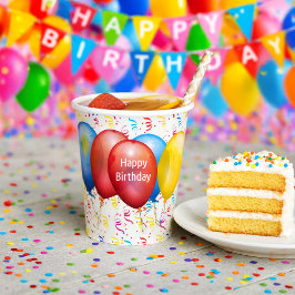 Vasos De Papel Hora de Fiesta Cumpleaños Feliz  