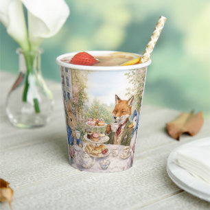 Vasos De Papel Hora del té clásico de conejo pato zorro
