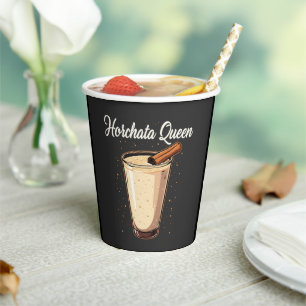 Vasos De Papel Horchata Reina bebida española mexicana