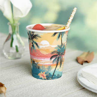 Vasos De Papel Horizonte suave de isla