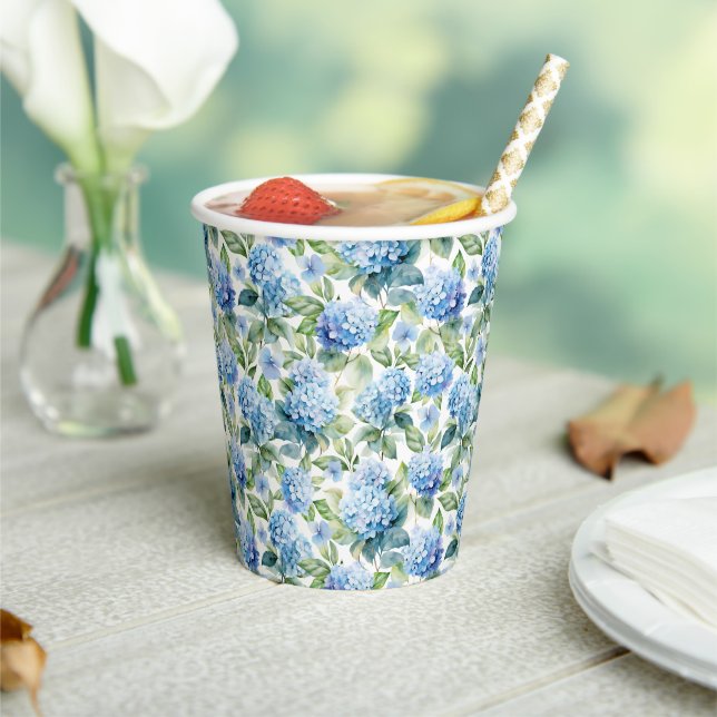 Vasos De Papel Hortensia Azul (in situ)
