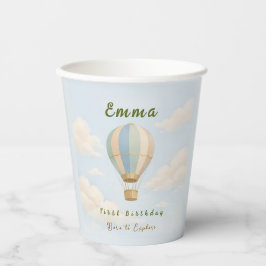 Vasos De Papel Hot Air Balloon First Birthday Paper Cups