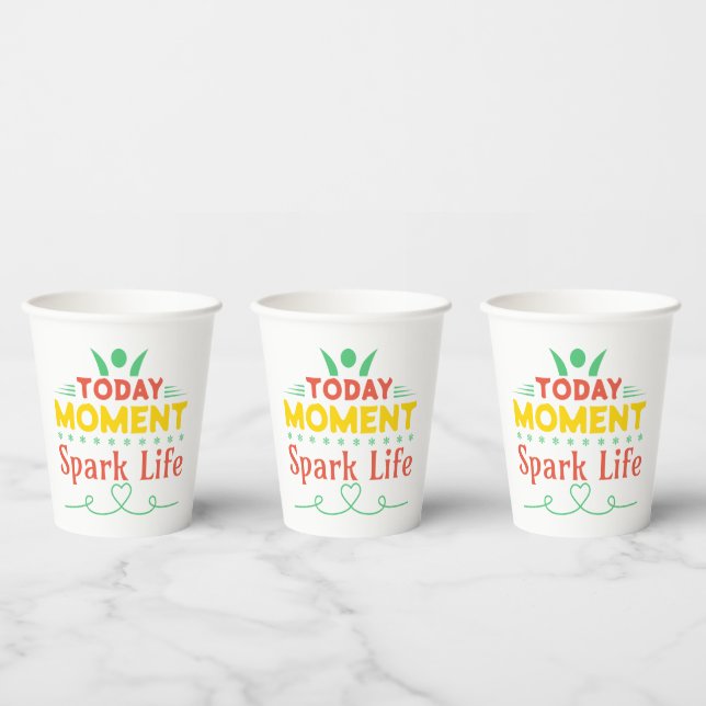 Vasos De Papel Hoy, momento, vida de chispa (Multi)