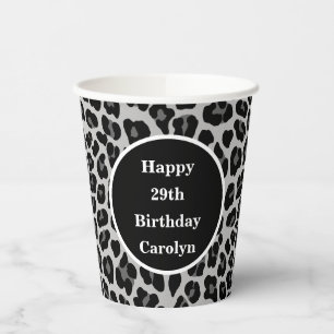 Vasos De Papel Huella de leopardo de la nieve