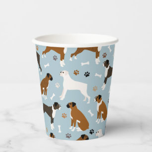 Vasos De Papel Huesos de perro de boxer y tazas de papel