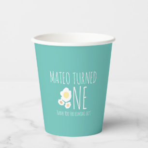 Vasos De Papel Huevo Frito Cumpleaños Primero Gracias