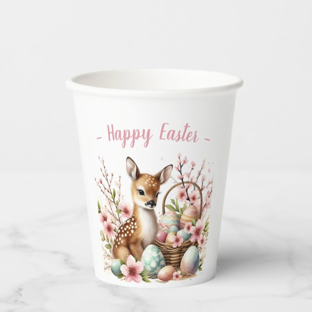 Vasos De Papel Huevos y flores de la cuenca de Semana Santa (Anverso)