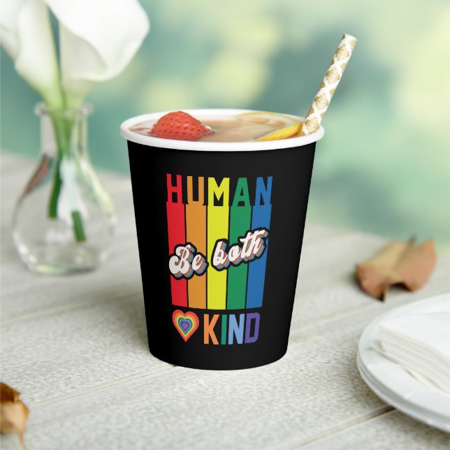 Vasos De Papel Humano | Ser amable | Arcoiris | LGBTQ (in situ)
