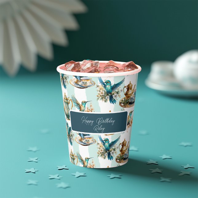 Vasos De Papel Hummingbird Birthday Tea Fiesta (Subido por el creador)