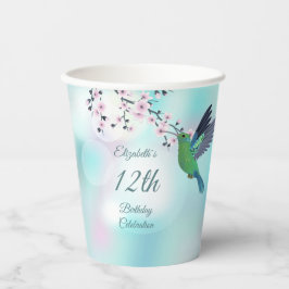 Vasos De Papel Hummingbird Cherry Blossom | Cumpleaños del Chica