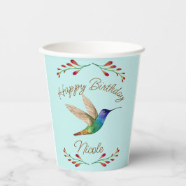 Vasos De Papel Hummingbird feliz cumpleaños