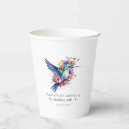Vasos De Papel Hummingbirds Floral Bouquet Birday Party