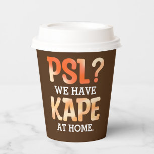 Vasos De Papel Humor de café otoñal filipino de PSL vs. Kape