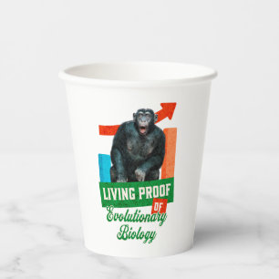 Vasos De Papel Humor divertido de biología evolutiva de chimpancé
