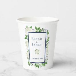 Vasos De Papel Hydrangeas Copas de Boda azul blanco para la recep