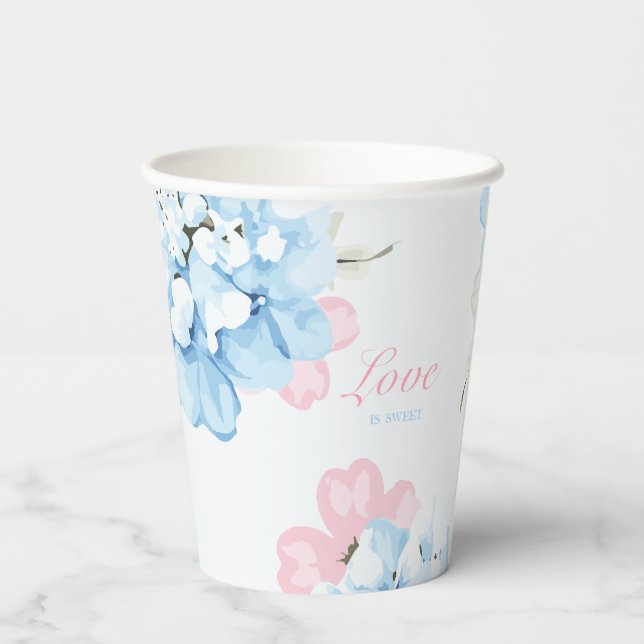 Vasos De Papel Hydrangeas Pastel Bloom (Reverso )