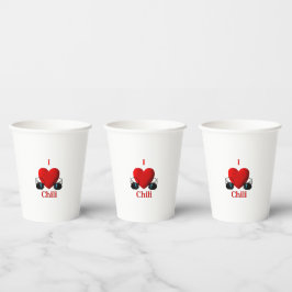 Vasos De Papel I Heart Chili