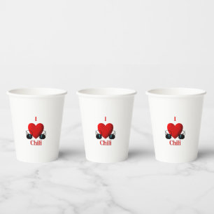 Vasos De Papel I Heart Chili