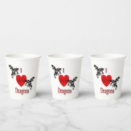 Vasos De Papel I Heart Dragons