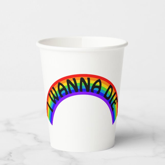 Vasos De Papel I Wanna Die - Rainbow (Izquierda)