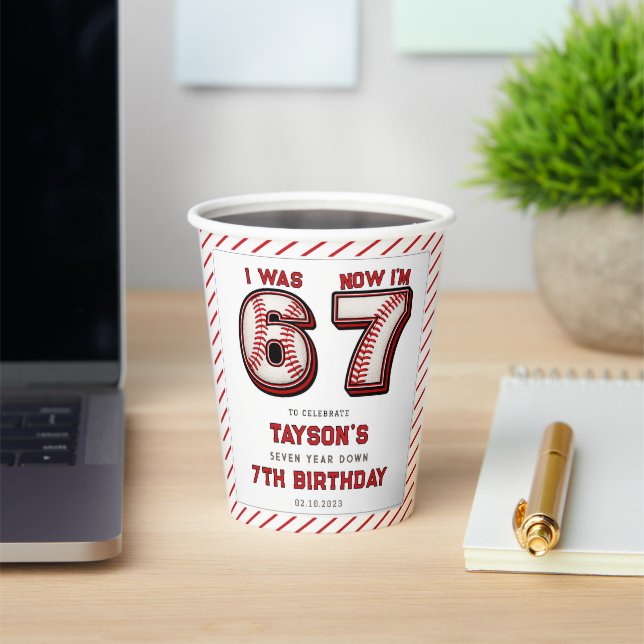 Vasos De Papel I Was 6, Now I’m 7 – Baseball 7th Birthday (in situ)