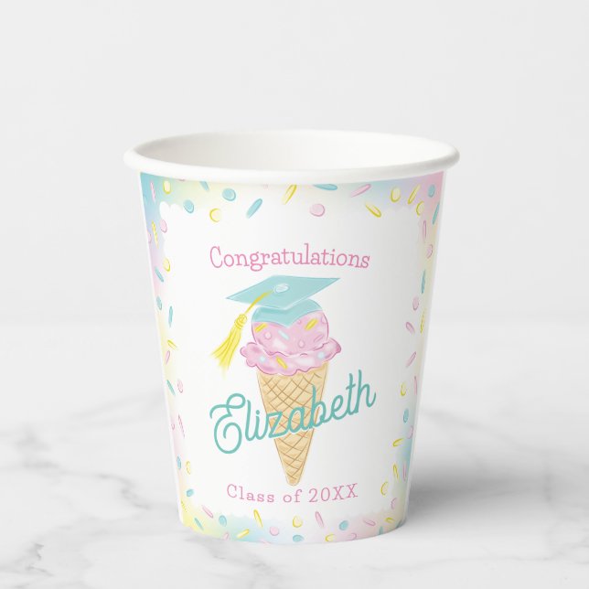 Vasos De Papel Ice Cream Graduation Party (Anverso)